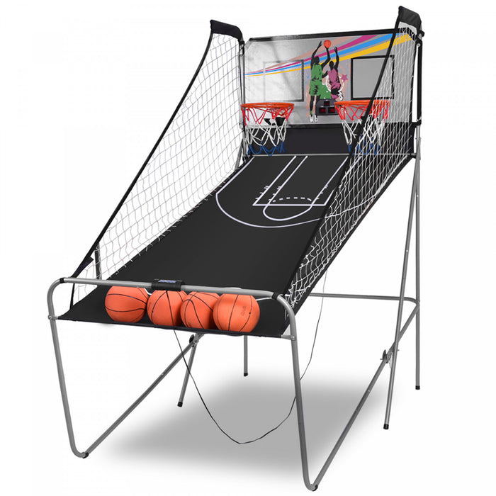 Costway Jeu De Basketball Arcade Panier Compteur Basketball Panier De Basketball Arcade Blanc Et Noir 202 X 107 X 205 Cm En Acier