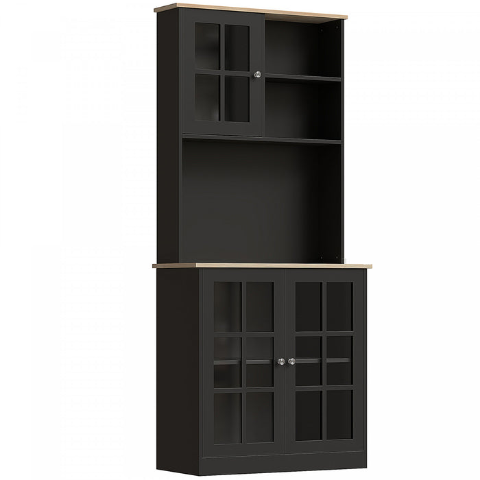 HOMCOM Garde-Manger 3 Armoires 2 Etageres Ouvertes Plan de Travail