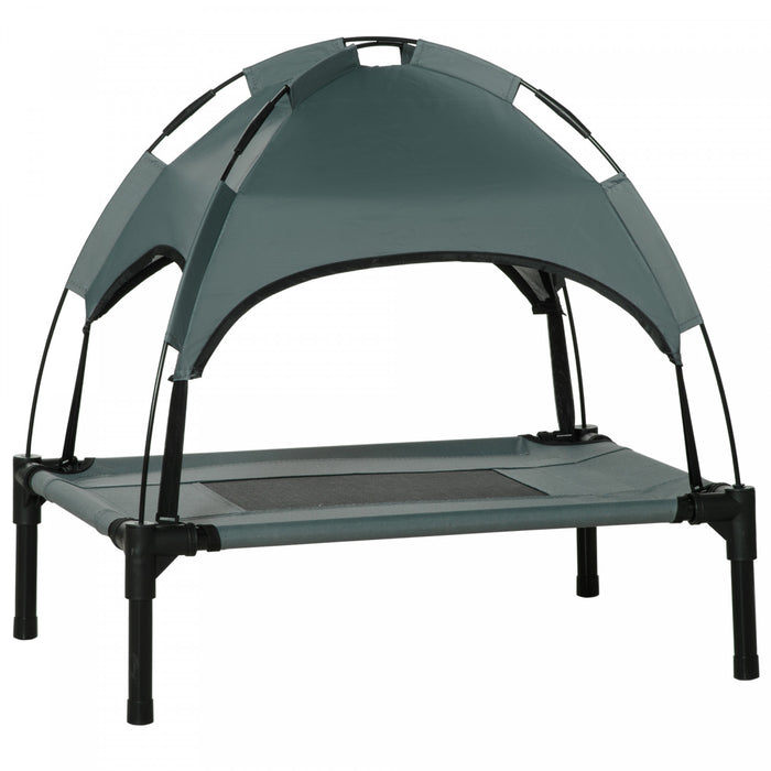 Pawhut Lit Sureleve Portable Pour Chien Avec Auvent De Protection Uv, 24\"