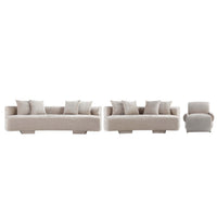  Ensemble de canape 3 pieces Verandah style mid-century modern en beige