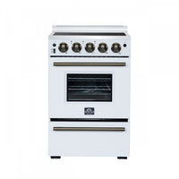  Cuisiniere electrique Loiano de 24 po en blanc, 2,3 pi³ avec tiroir de rangement - FFSEL6099-24WHT