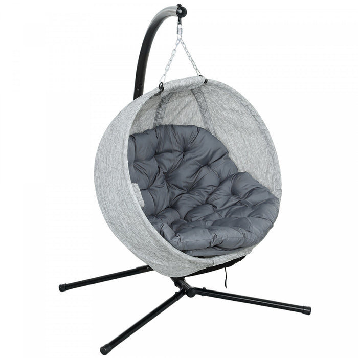Outsunny Chaise œuf Suspendue , Chaise Balancoire Interieure Et Exterieure