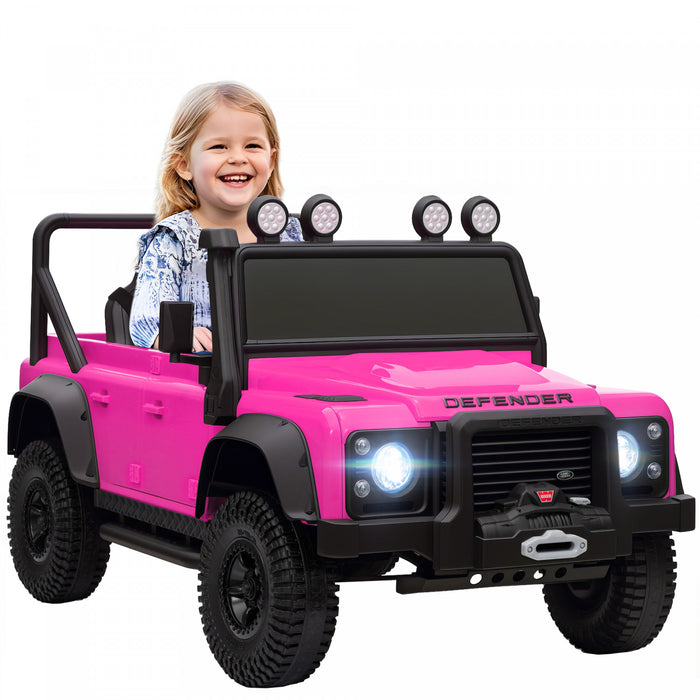 Qaba Camion Pour Enfants Electrique Sous Licence Land Rover, 12 V, Rose