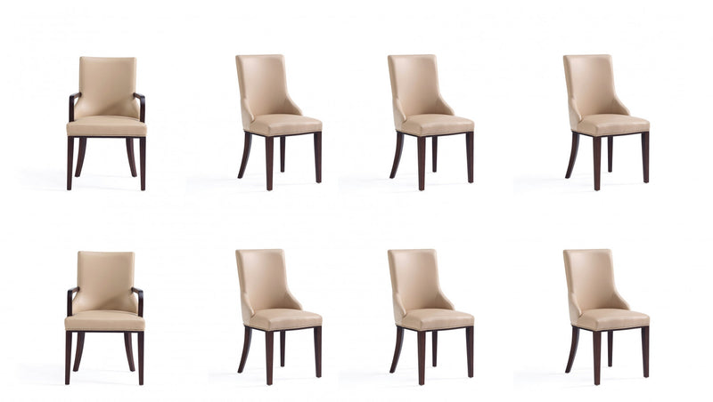 Ensemble moderne de 8 chaises de salle a manger Shubert en beige