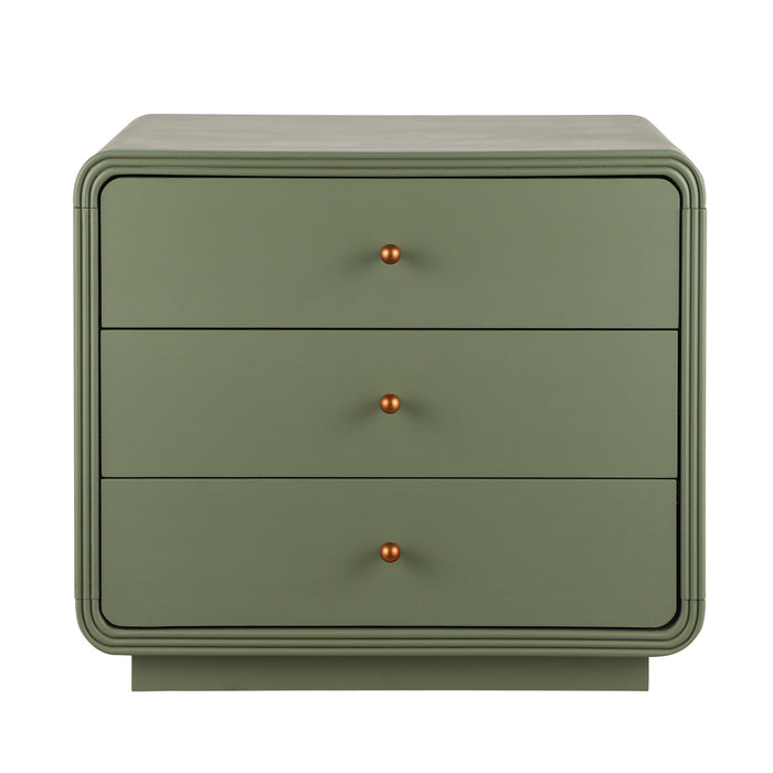 Sophia Table de Nuit Moderne avec Rangement et Tiroir, Vert Olive