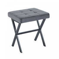  Tabouret d’appoint polyvalent Owen avec pieds en metal, couleur gris