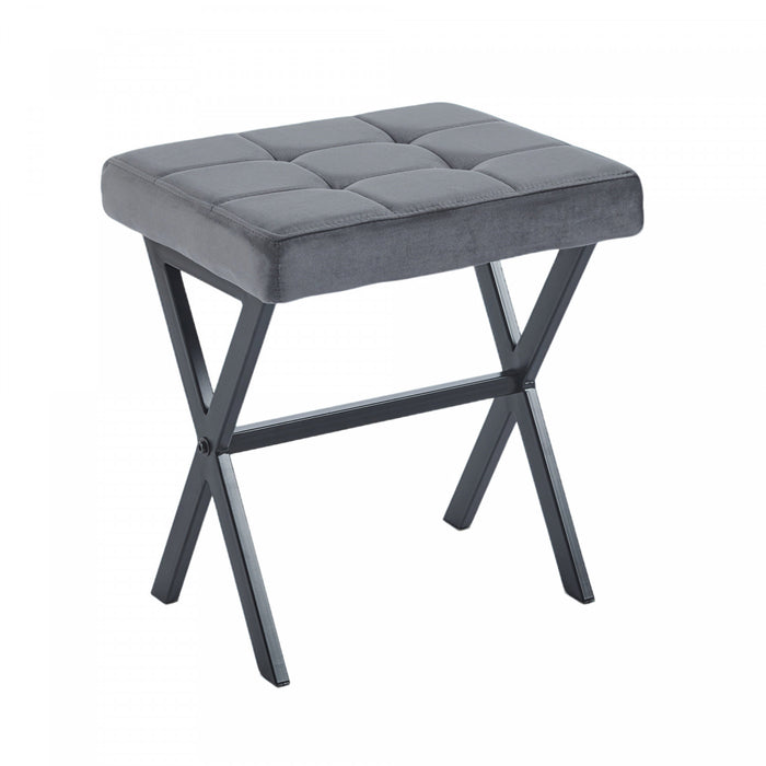 Tabouret d’appoint polyvalent Owen avec pieds en metal, couleur gris