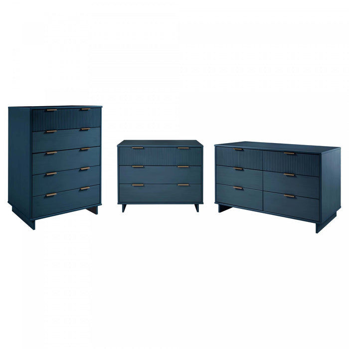 Ensemble de commode 3 pieces Granville Modern en bleu minuit