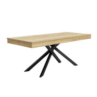 FlexDine Table a Manger Rectangulaire Extensible 55-71 po avec Pieds Croises et Finition Chene, Chene
