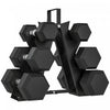 Soozier Ensemble d'halteres 60 lb avec support et poids hexagonaux