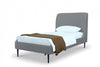 Lit une place Heather style milieu du siecle moderne, rembourre en velours gris et noir