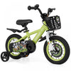 Costway 12\" Velo Pour Enfants Pour 3-4 Avec Guidon Reglable En Hauteur Et Frein A Main En Selle Vert