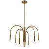 Lustre Callway de Dainolite avec fini laiton vieilli et 6 ampoules