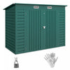 Outsunny Abri De Jardin En Metal Galvanise 8 X 4 Pieds Avec 2 Events, Vert