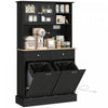 HOMCOM Meuble de rangement avec station de charge, Noir