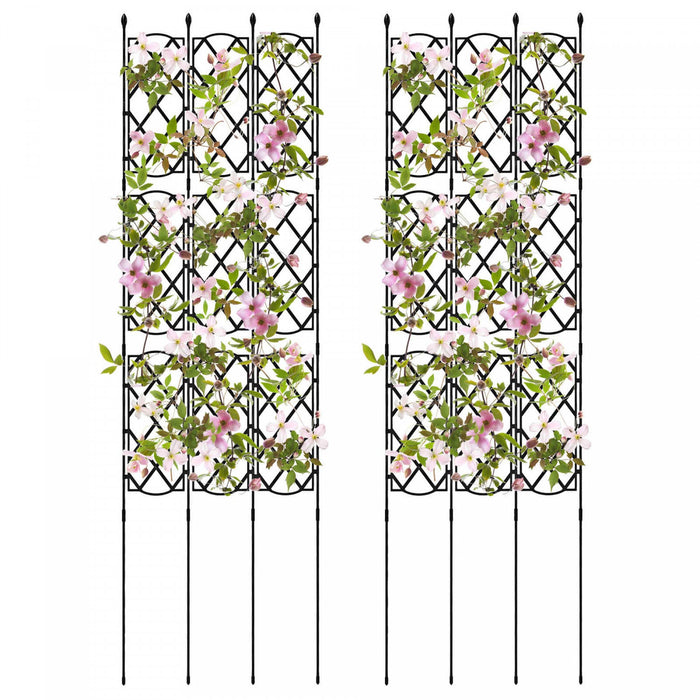 Costway 2 Pcs Trellis De Jardin Pour Les Plantes D'escalade Cadre De Support D'usine Metallique Inoxydable