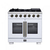 Cuisiniere a gaz blanche Capriasca 36 pouces, 5,36 pi³ – FFSGS6460-36WHT