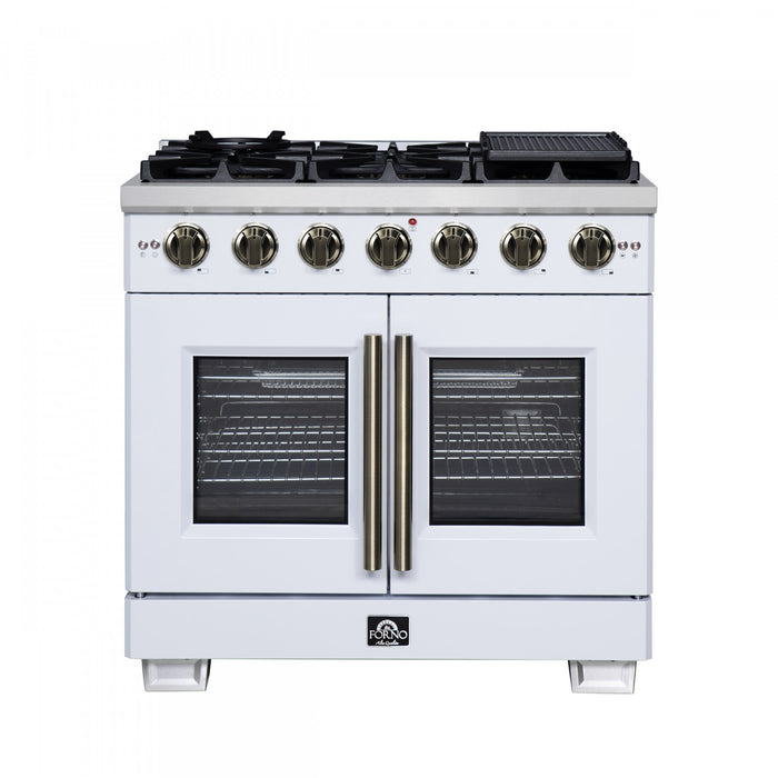 Cuisiniere a gaz blanche Capriasca 36 pouces, 5,36 pi³ – FFSGS6460-36WHT