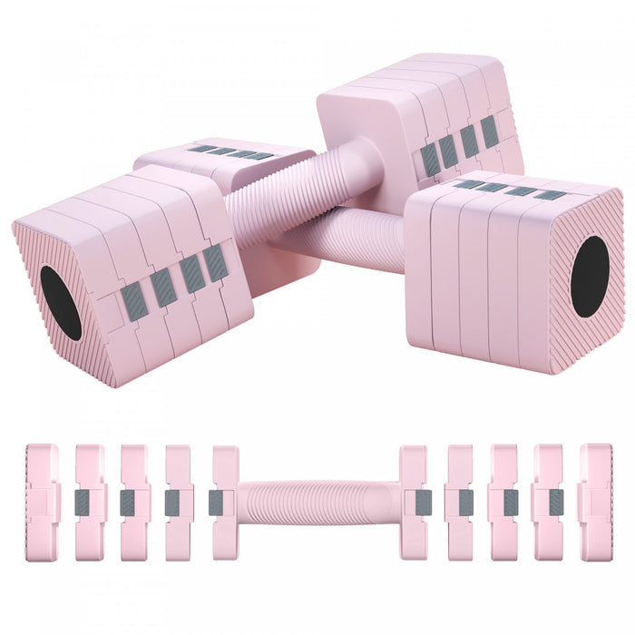 Soozier lot de 2 halteres reglables 0,9/1,8/3,2/4,1/5 kg avec poignees antiderapantes
