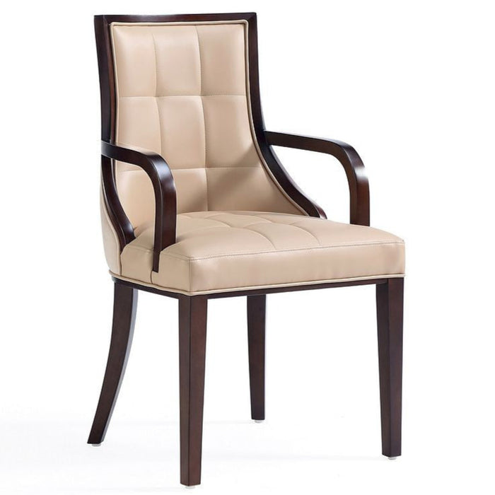 Ensemble 2 chaises de salle à manger Fifth Avenue de Manhattan Comfort en similicuir - tan et noyer
