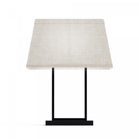  Lampe de table rectangulaire moderne noire de 22 po avec abat-jour en tissu