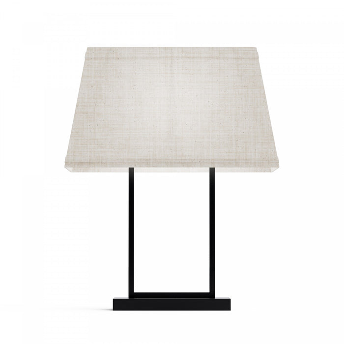 Lampe de table rectangulaire moderne noire de 22 po avec abat-jour en tissu