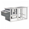 Pawhut Poulailler En Bois De 64 Cm, Poulailler Exterieur Avec Enclos Exterieur, Nichoir, Plateau Amovible, Toit En Tole Creuse Ouvrable Et Portes Verrouillables
