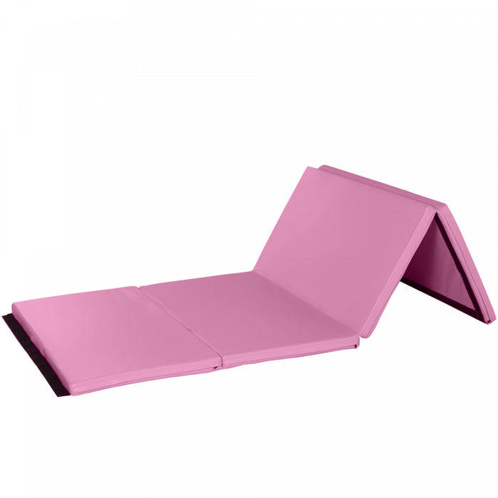 Soozier Tapis De Gymnastique Pliable 10,2 X 15,2 X 5,1 Cm, Tapis D'exercice Avec Poignees De Transport Pour Yoga, Mma, Arts Martiaux, Etirements, Entrainements De Base, Rose