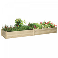 Outsunny Jardiniere En Bois Rectangulaire Carre Potager Lit Sureleve Jardin Patio Terrasse 2 Boites
