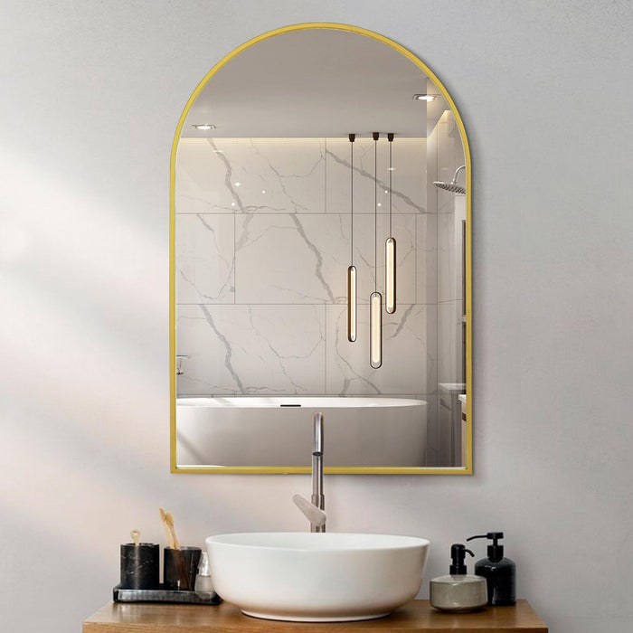 Miroir architectural Arcus 24 po x 36 po fabriqué à la main - doré