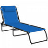 Chaise Longue Pliante D'exterieur Outsunny, Bleu Marine