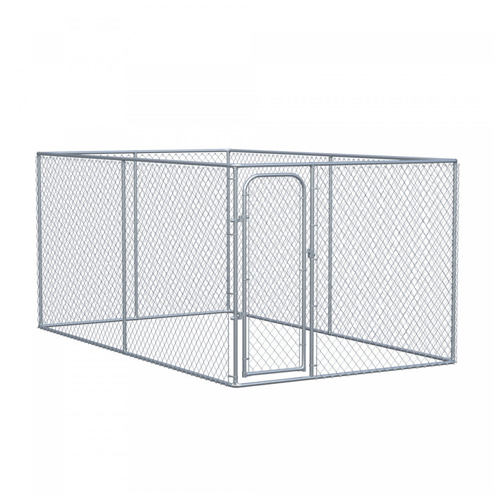 Pawhut 99 Mq. Ft. Dog Playpen Outdoor, Walk-in Dog Run Chenil Exercice Pour Chiot Avec Cadre En Acier Galvanise, Pour Petits Et Moyens Chiens,13.1' X 7.5' X 6'