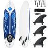 Costway – Planche De Surf De 6’’ A 3 Derives & Leash Pour Enfants, Adultes