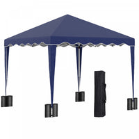 Outsunny Tente D'auvent Escamotable 10' X 10' Avec Sac De Transport, Bleu