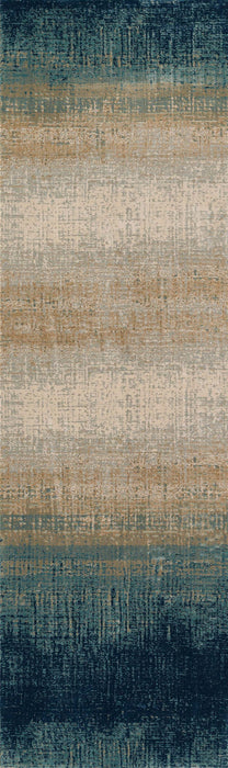 Tapis Contemporain Sable 2'2\" x 7'7\" en Bleu