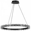 Lustre Camila de Dainolite avec fini noir mat, cristal et ampoule à DEL de 28 W