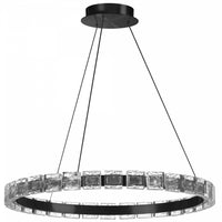 Lustre Camila de Dainolite avec fini noir mat, cristal et ampoule à DEL de 28 W