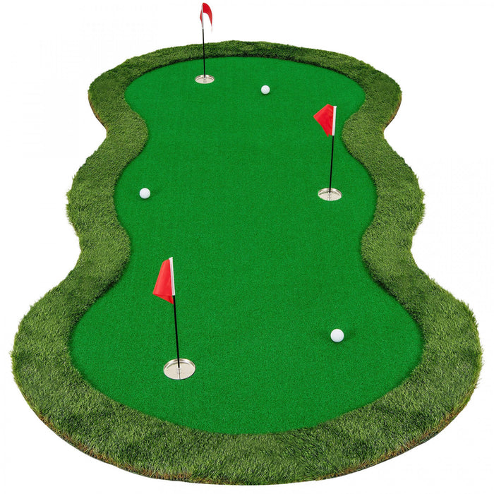 Costway 5 X 10 Ft Tapis De Pratique De Golf Professionnel Avec 3 Trous Et Des Balles De Golf Pour La Maison