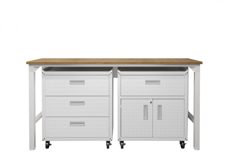 Ensemble de garage moderne Fortress 3 pieces en blanc