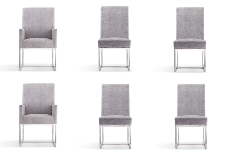 Ensemble de 6 chaises de salle a manger Element Modern en gris