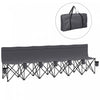 Outsunny Chaise De Camping Pliante 6 Places Avec Porte-gobelet, Gris Fonce