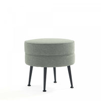  Pouf d’appoint capitonne Bailey style milieu du siecle en vert sauge