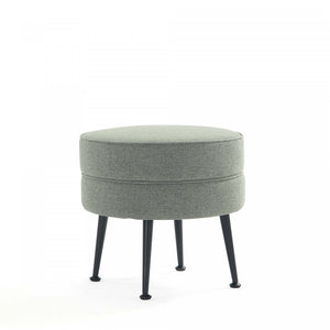 Pouf d’appoint capitonne Bailey style milieu du siecle en vert sauge