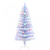 Homcom Sapin De Noel Artificiel En Fibre Optique Pre-illumine De 5 Pieds Avec 180 Branches