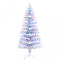 Homcom Sapin De Noel Artificiel En Fibre Optique Pre-illumine De 5 Pieds Avec 180 Branches