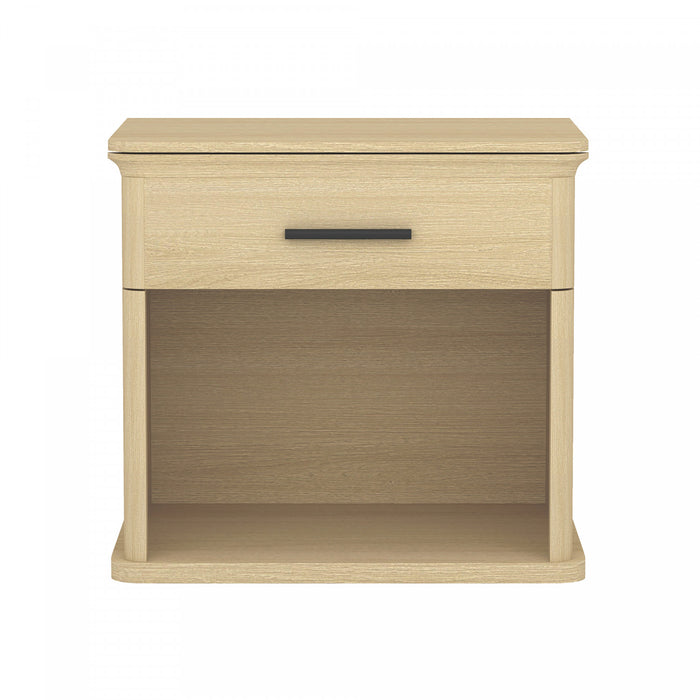 Table de nuit traditionnelle Clifford en chene naturel (1 tiroir)
