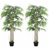 Outsunny Lot de 2 Bambous Artificiels 152 cm avec 1095 Feuilles en Pot, Vert