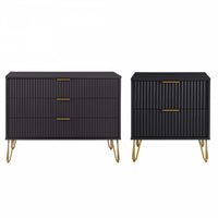  Ensemble moderne de commode 2 pieces Dumbo en noir