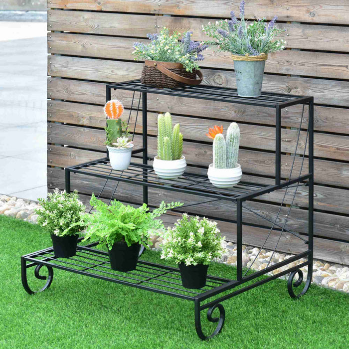 Etagere A Plantes En Metal A 3 Niveaux