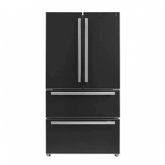 Refrigerateur Espresso Moena de 36 po a portes francaises, noir, 19,2 pi³ – FFRBI1820-36BLK